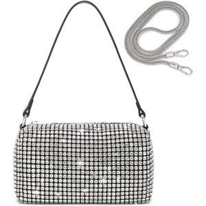 Women Bling Glitter Handbags Shoulder Bags Luxury Bags for Party Prom- Silver 2